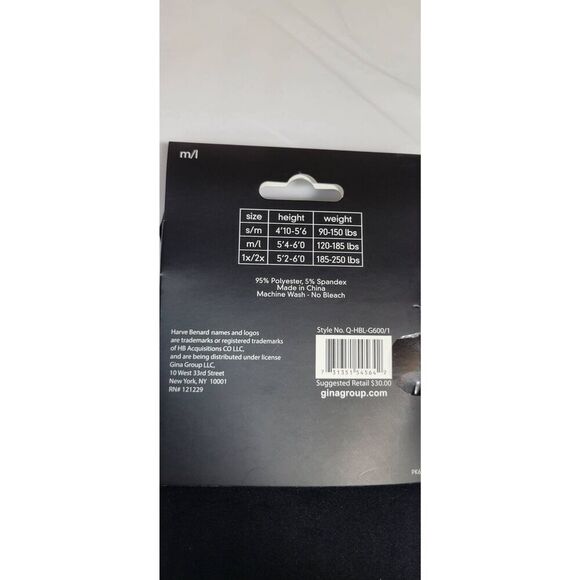 Harve Benard Fleece-lined Seamless Legging Black Sz M-L (120-185 lbs) New msrp $ - Picture 5 of 5